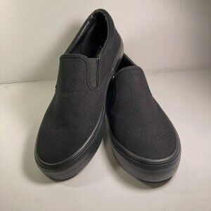 No Boundaries Men's Black Twin Gore Canvas Slip-ons Size 9